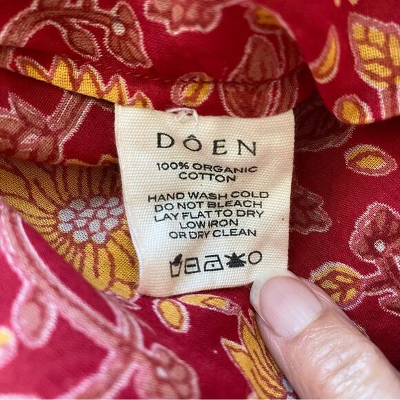 Dôen Jane Blouse in Desert Blooms Block Print Organic Cotton Size XXS Oversized - Picture 8 of 11